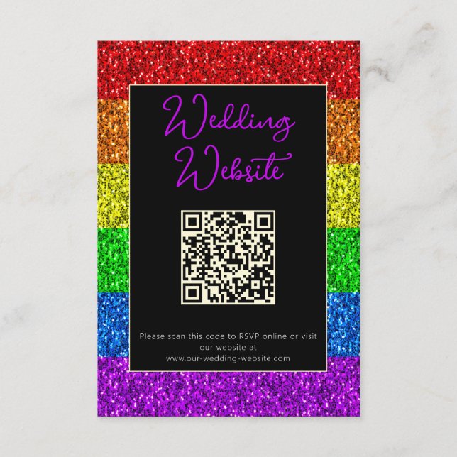 Cartão De Informações LGBT pavilhão arco-íris faísca casamento lésbico g (Frente)