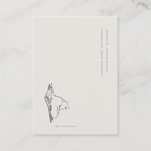 Cartão De Informações Library Cat- Book Insert Enclosure Card (Frente)