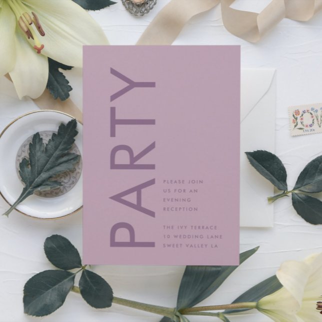 Cartão De Informações Lilac Modern Mauve Purple Names Recepção de casame (Criador carregado)