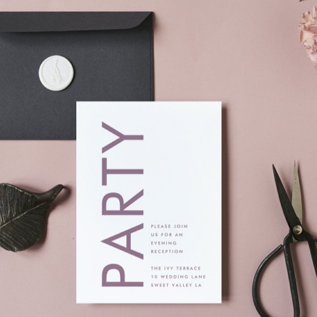 Cartão De Informações Lilac Modern Mauve Purple Names Recepção de casame (Criador carregado)