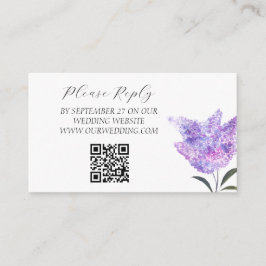 Cartão De Informações Lilac Purple Watercolor Flowers Floral Wedding 