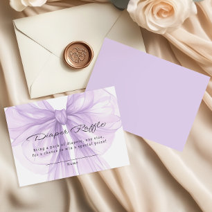 Cartão De Informações Lilac Sheer Bow Fralda Sorteio Chic