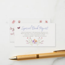 Lilac Wildflower Book - Pedido de Chá de fraldas