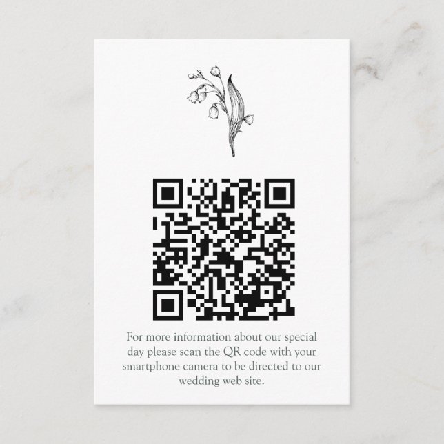 Cartão De Informações Lily of the Valley - White Collation RSVP (Frente)