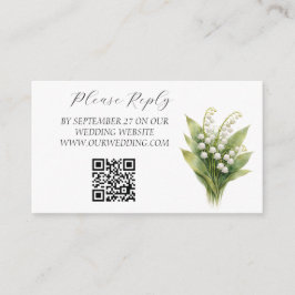 Cartão De Informações Lily of the Valley White Floral Wedding 