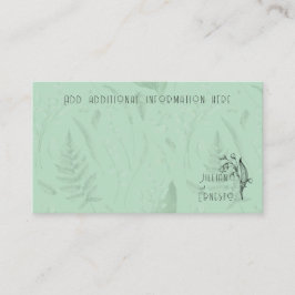 Cartão De Informações Lily of Valley com Ferns | Verde Suave com Gráfico