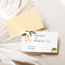 Cartão De Informações Limão adivinha quantos beijos joga noiva