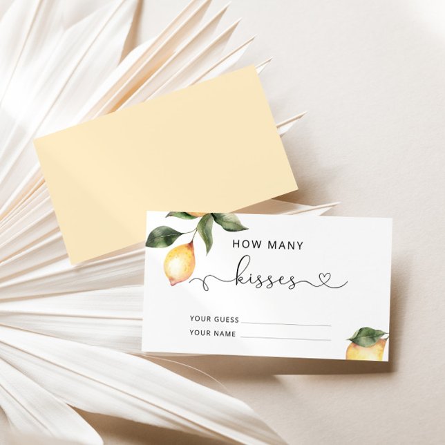 Cartão De Informações Limão adivinha quantos beijos joga noiva (Criador carregado)