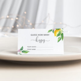 Cartão De Informações Limões adivinham quantos beijos jogam noiva