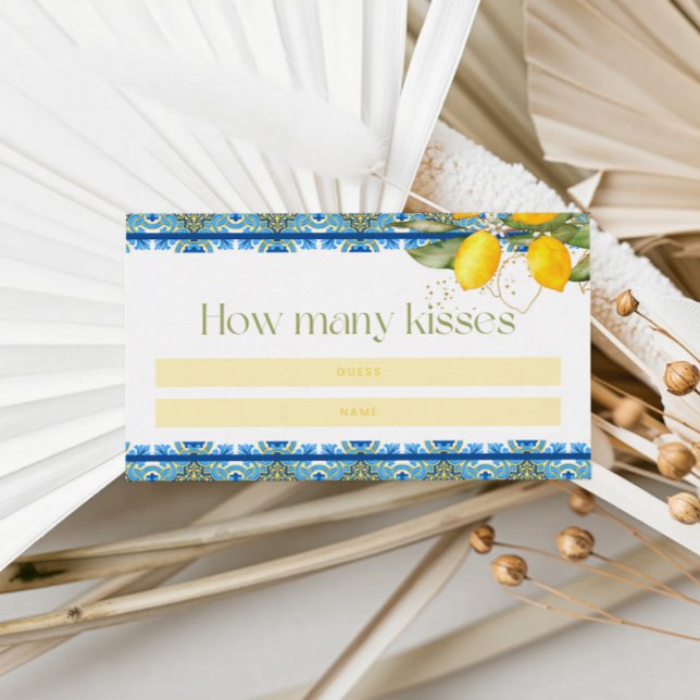 Cartão De Informações Limões Azulejos Italianos Chuveiro Nupcial de Verã (Criador carregado)