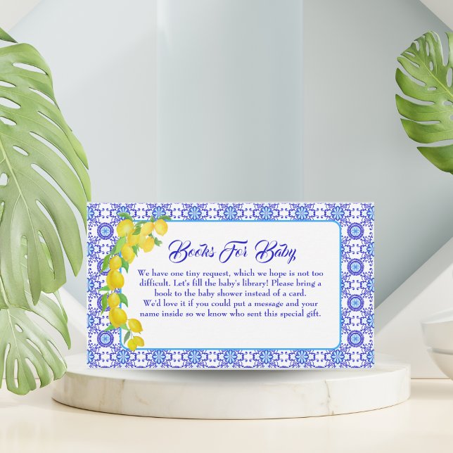 Cartão De Informações Limões De Aquarelas Livros Amalfi Para Bebê (Criador carregado)