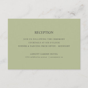 Cartão De Informações Limões RECEPÇÃO DE CASAMENTO Verde Sage