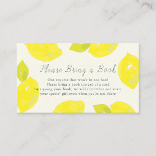 Cartão De Informações Limon Azul Pintado à Mão Por Favor Traga um Livro