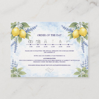 Cartão De Informações Limon e Lavanda Aquarela Casamento