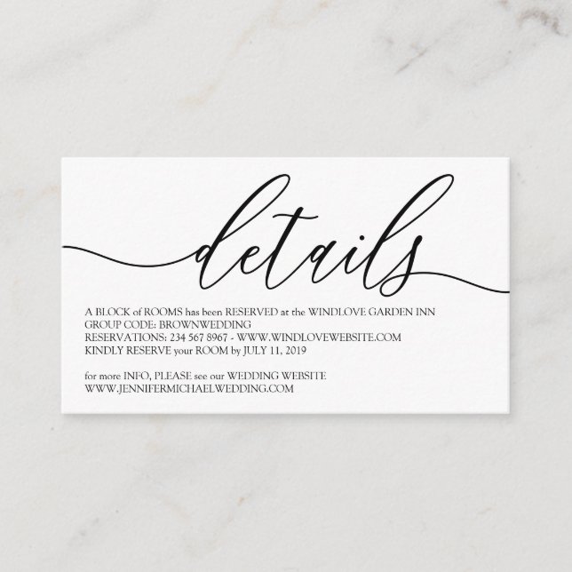 Cartão De Informações Limpar Moderno Simples Adicionar Detalhes da Fotog (Frente)