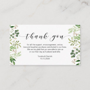 Cartão De Informações Linda e elegante Greenerescência, Casamento Obriga
