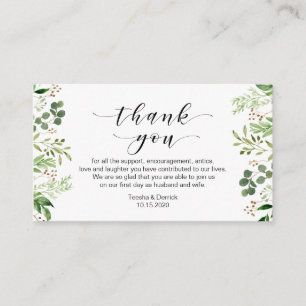 Cartão De Informações Linda e elegante Greenerescência, Casamento Obriga