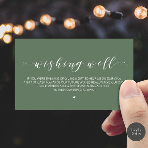 Cartão De Informações Linda e Elegante Poço de Desejos de Casamento, Pre