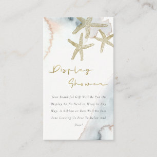 Cartão De Informações Linda Exposição de Estrela-do-Mar Azul Dourada par