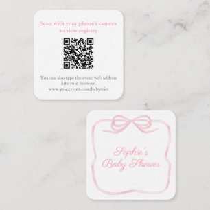 Cartão De Informações Lindo Código QR de Arco Rosa para Resposta de Chuv