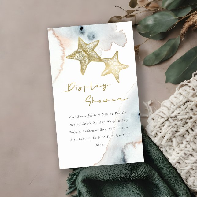 Cartão De Informações Lindo Display de Estrela-do-Mar Azul Dourado para  (Criador carregado)