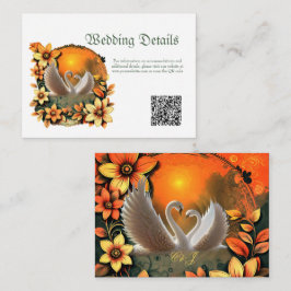 Cartão De Informações Lindos cisnes apaixonados.