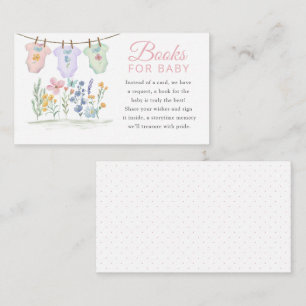 Cartão De Informações Lindos Livros de Flores Silvestres para Bebê