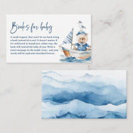 Cartão De Informações Lindos Livros Náuticos de Aquarela Ahoy para Bebê