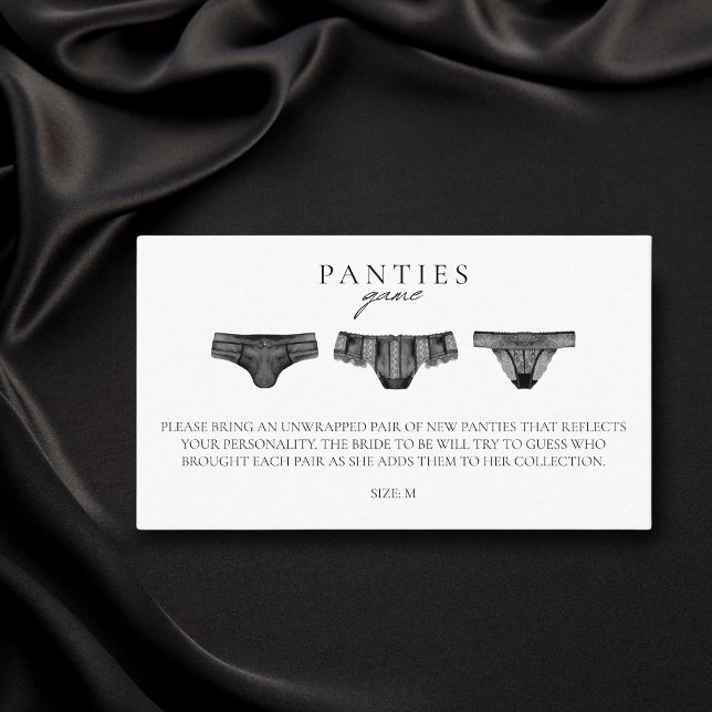 Cartão De Informações Lingerie de Bachelorette do Chá de panela Panty Ga (Criador carregado)