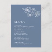 Linha de Arte Floral Branca Casamento Azul Empoeir