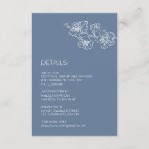 Linha de Arte Floral Branca Casamento Azul Empoeir