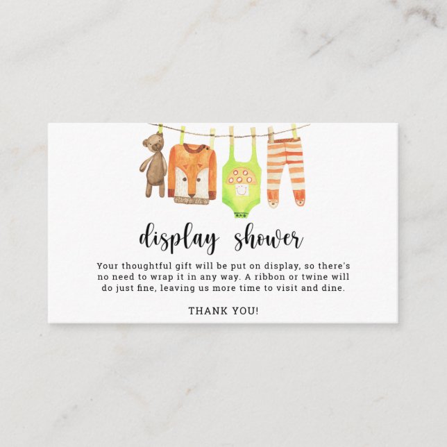 Cartão De Informações Linha de tecido do bebê - chá do monitor (Frente)