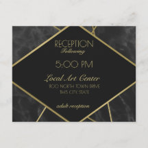 Linhas Geométricas Douradas e Recepção de Mármore