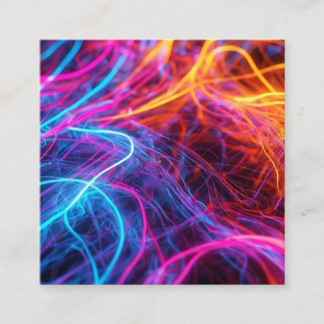 Cartão De Informações Linhas Neon (Frente)