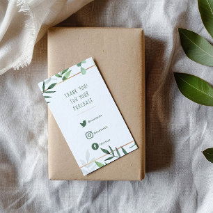 Cartão De Informações Links sociais, verde deixa borda dourada inserir c