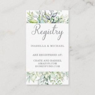 Cartão De Informações Lista de presentes botânica do casamento da