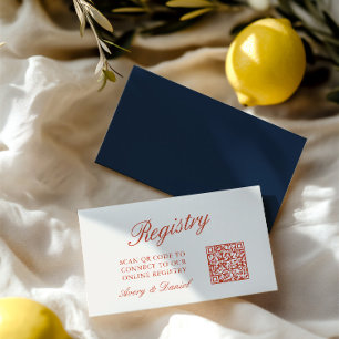 Cartão De Informações Lista de Presentes de Casamento Código QR Marfim