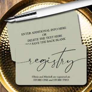 Cartão De Informações Lista de Presentes de Casamento Moderna Contemporâ
