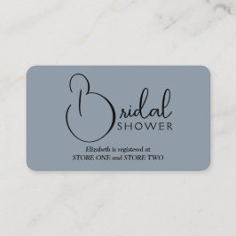 Cartão De Informações Lista de Presentes de Casamento Moderno Azul Poeir