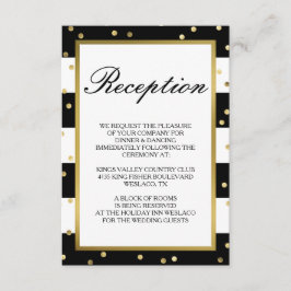 Cartão De Informações Listras Brilhantes | Recepção de Casamento Elegant