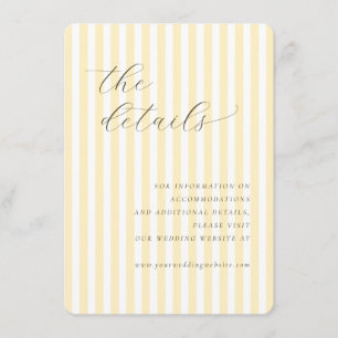 Cartão De Informações Listras de Creme Elegantes