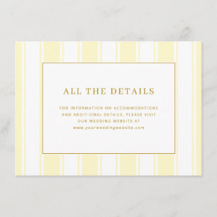 Cartão De Informações Listras Elegantes de Creme