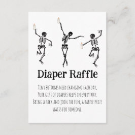 Cartão De Informações Little Boo Dancing Skeletons Diaper Raffle Insert
