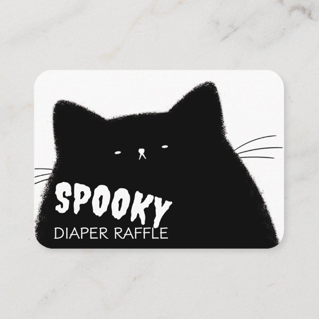 Cartão De Informações Little Boo Halloween Fralda Raffle (Verso)