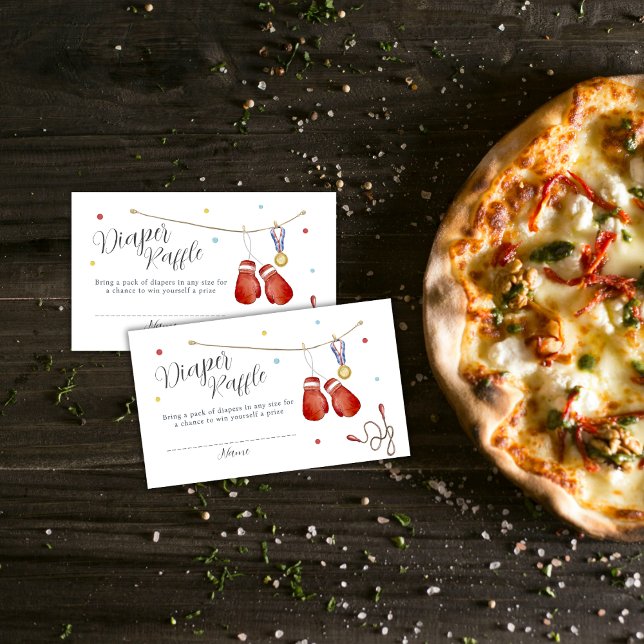 Cartão De Informações Little Champion Boxing Diaper Raffle Baby Shower (Little Champion Boxing Diaper Raffle Baby Shower Enclosure Card)