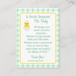 Cartão De Informações Little Chick Baby Book Request Neutral Baby Shower