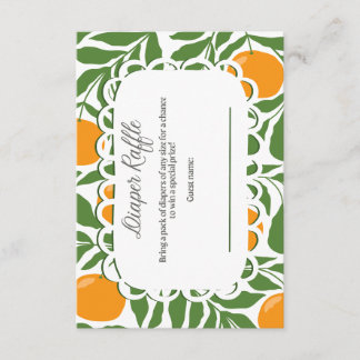 Cartão De Informações Little Cutie Baby Shower Diaper Raffle Card