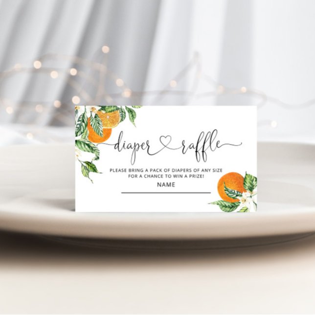 Cartão De Informações Little cutie baby shower diaper raffle ticket (Criador carregado)
