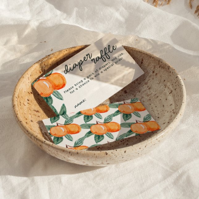 Cartão De Informações Little Cutie Citrus Diaper Raffle Game Entry (Little Cutie Diaper Raffle Game Enclosure Card)