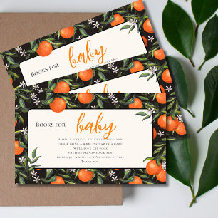 Cartão De Informações Little Cutis Citrus Books para Chá de fraldas